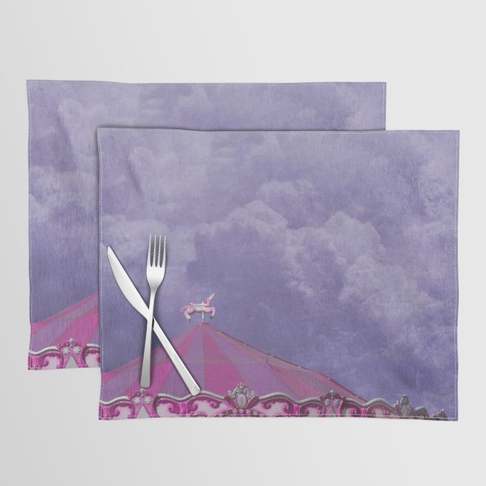 Pink and Purple Merry Go Round on Purple Placemat