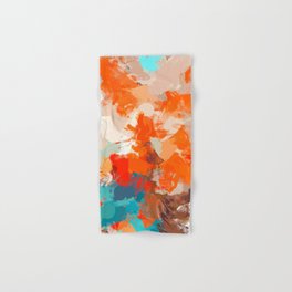 Pleasure, Abstract Painting Summer, Positivity Modern Bohemian Pop of Color Bright Good Vibes Hand & Bath Towel