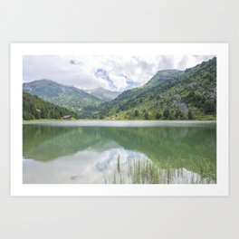 Lake Tueda - summer mountain lake at Meribel, France - nature and travel photography Art Print