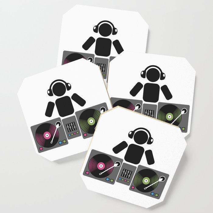 Dj And Turntables Abstract Drawing Coaster By Sooperyela Society6