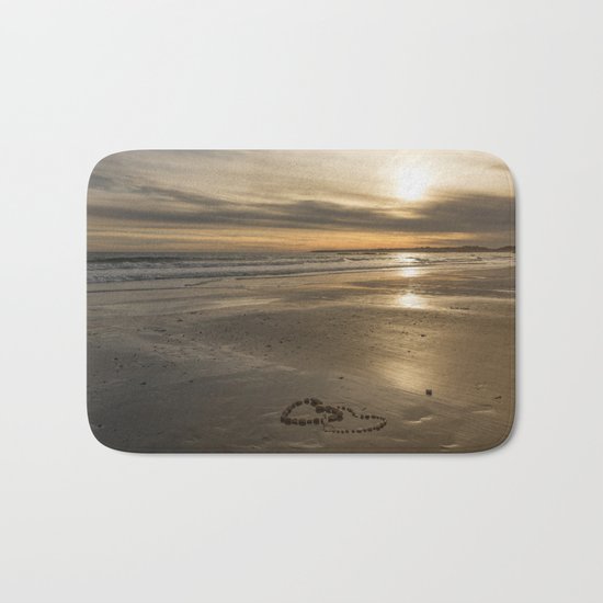 Pebble heart's at sunset Bath Mat