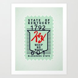 Kentucky Green Stamp Art Print