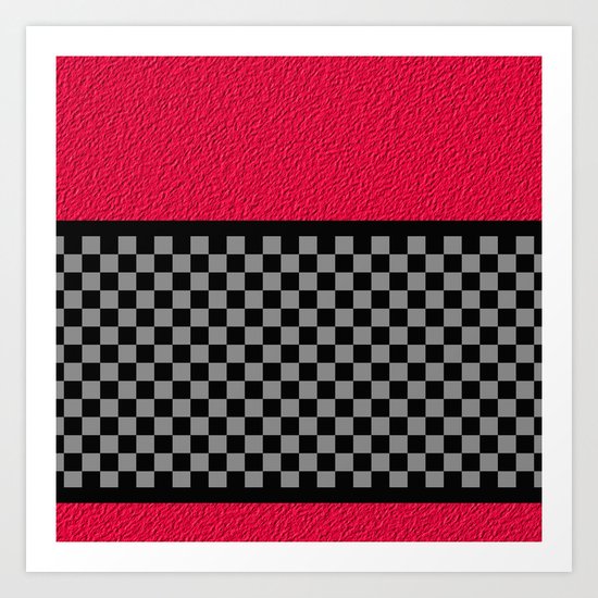 Checkered/Textured Red Art Print