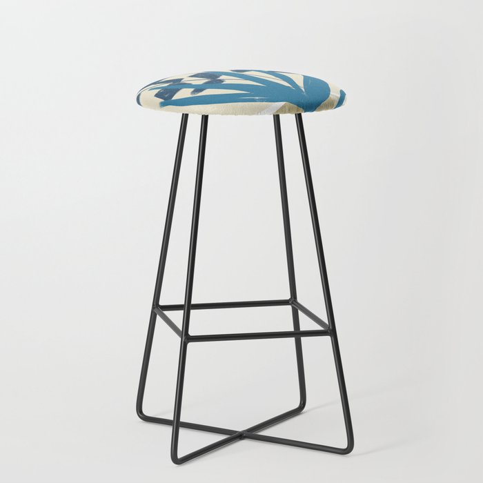 August Melody 3 - Minimal Abstract Painting Bar Stool