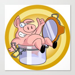 Canned Pig Canvas Print