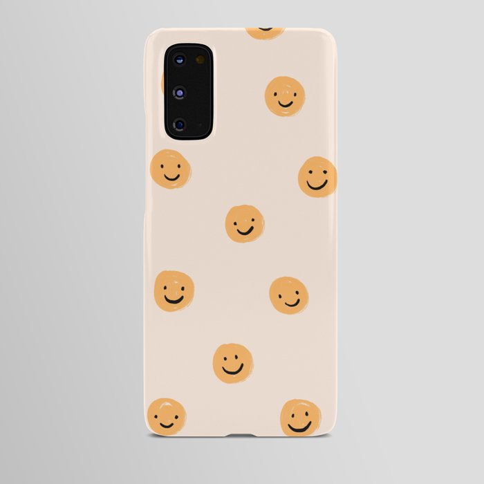 Yellow Smiley Face Pattern Android Case