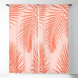 Coral Tropical Palms Pattern Blackout Curtain