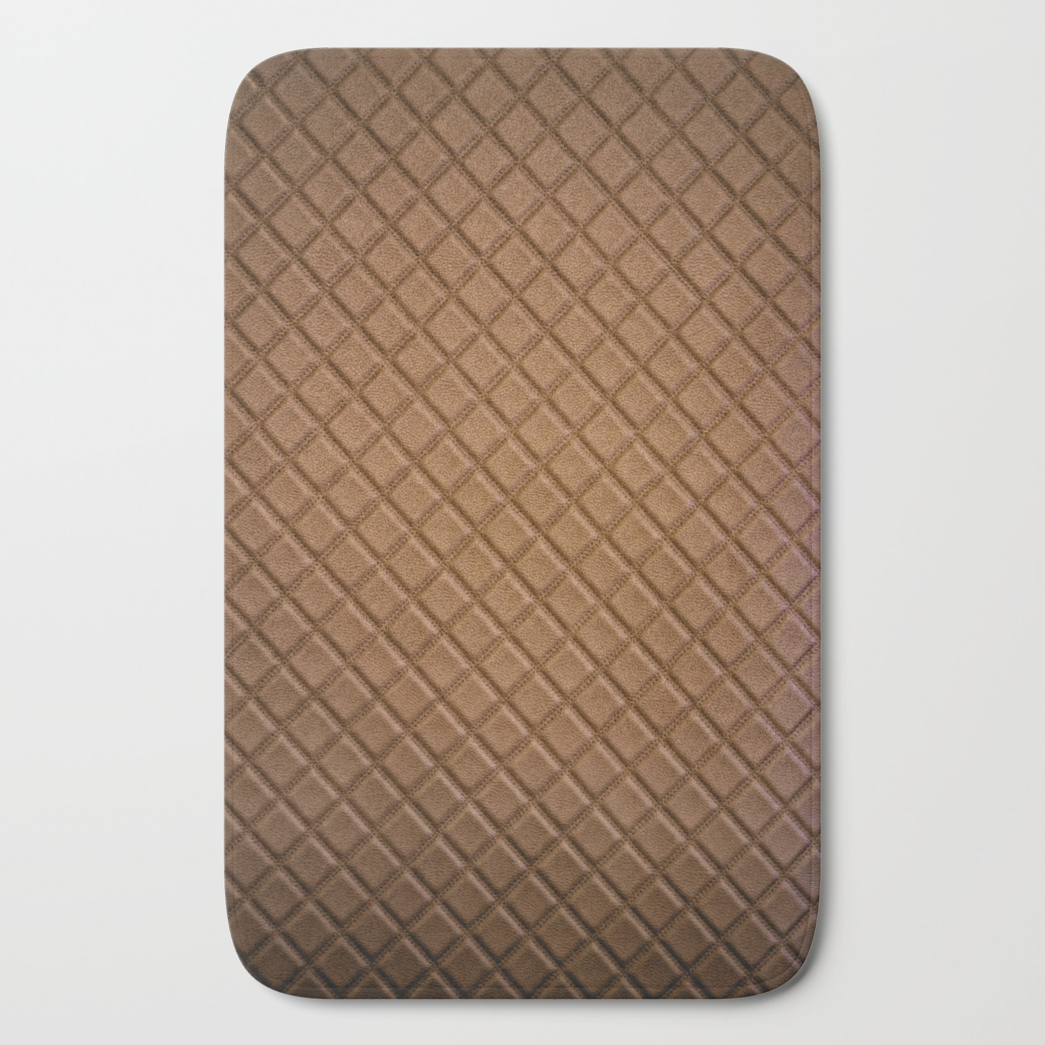Chocolate Brown Leather Lattice Pattern By Brian Vegas Bath Mat