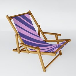 [ Thumbnail: Plum and Dark Slate Blue Colored Lines/Stripes Pattern Sling Chair ]