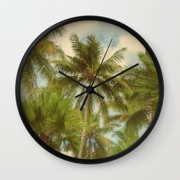 Palms Wall Clock | Leaves, Green, Sun, Coconut, Landscape, Summer, South, Palms, Warm, Plants 