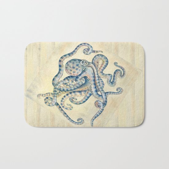 Blue Octopus Bath Mat