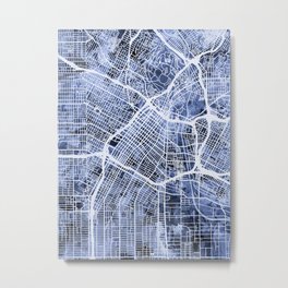 Los Angeles City Street Map Metal Print | Unitedstates, Watercolour, Streetmap, Watercolor, Michaeltompsett, Losangelesprint, Losangeles, California, Watercolourmap, Losangelesposter 