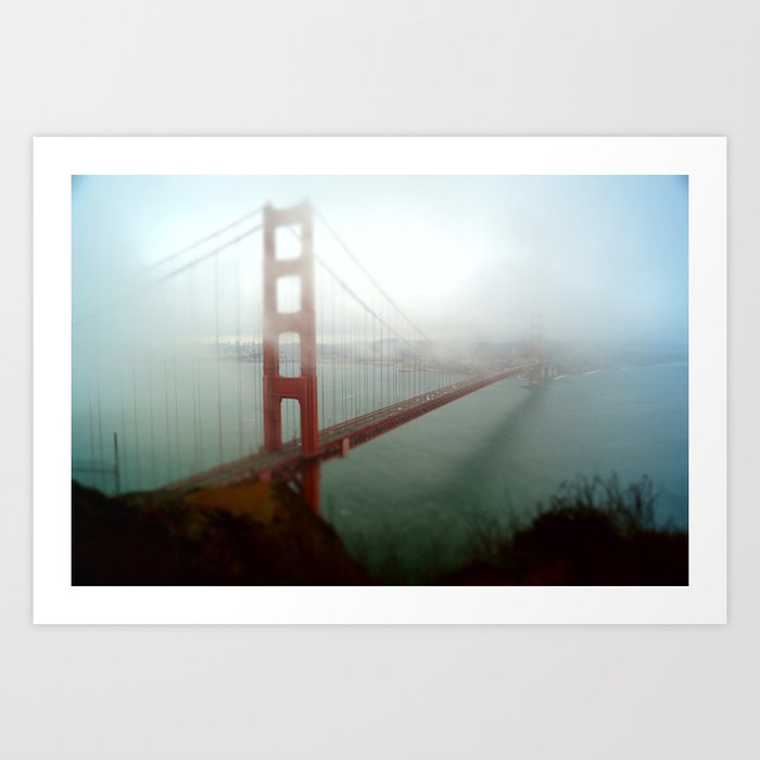 Golden Gate Bridge (San Francisco) in fog Art Print