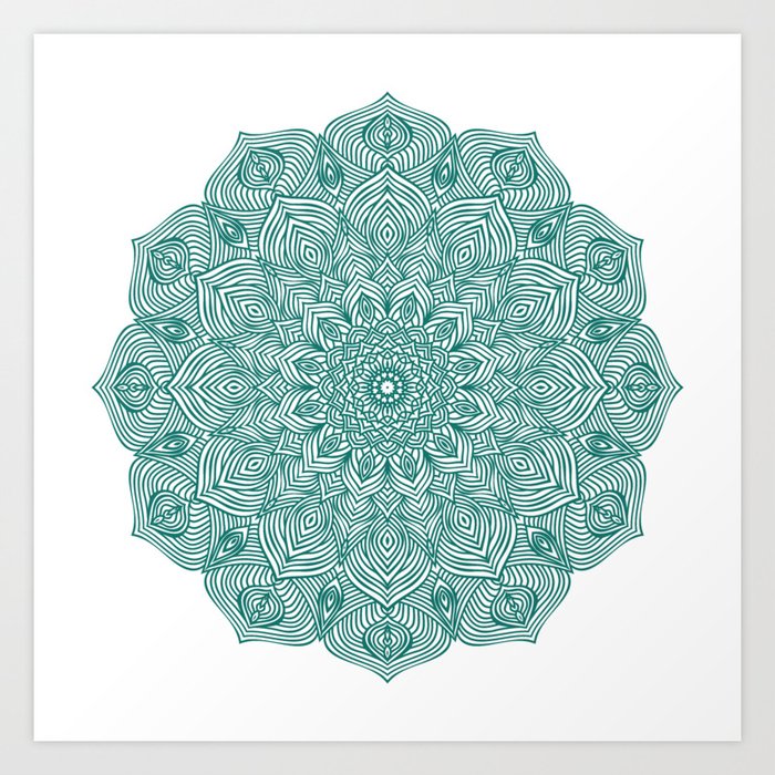 Turquoise Mandala Art Print