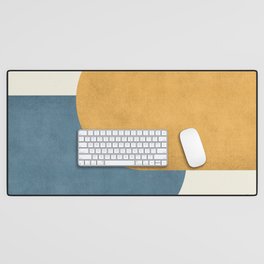 Halfmoon Colorblock - Gold Blue Desk Mat