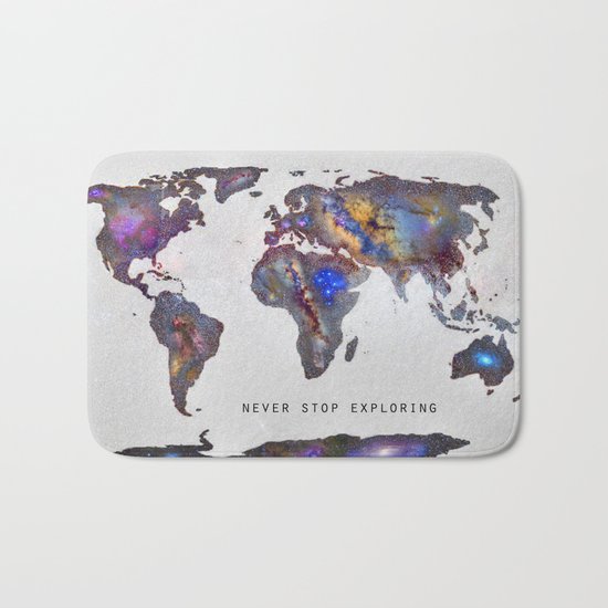 Star map. Never stop exploring... Bath Mat