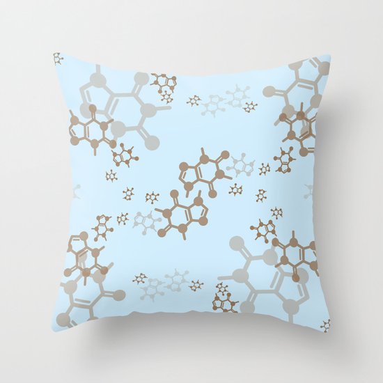 caffeine blues Throw Pillow