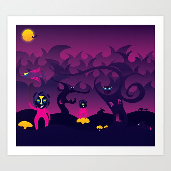 Night of the forest spirit Art Print