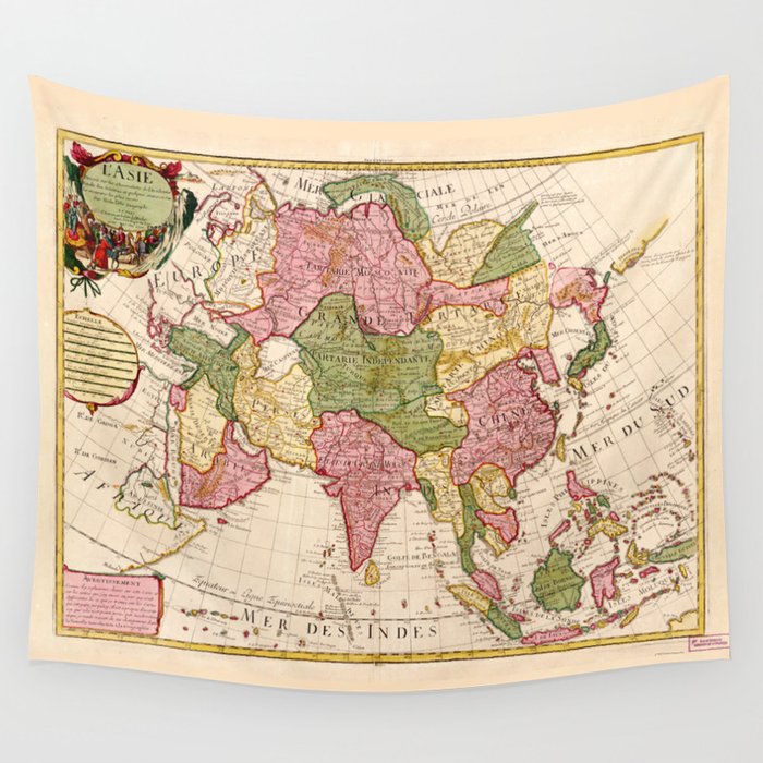 Map of Asia (1700) Wall Tapestry by The Arts  Society6