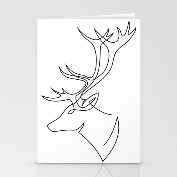Deer line Stationery Cards