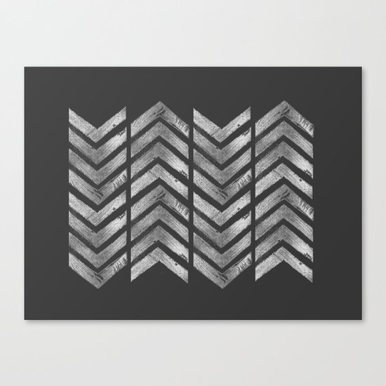 STAMPS SERIES N3 HERRINGBONE BLACK Canvas Print