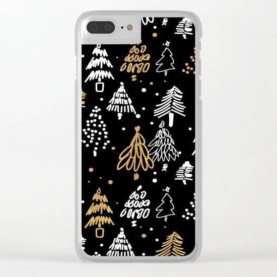 Christmas Tree Pattern Clear iPhone Case