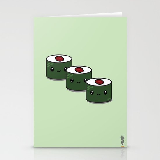Tuna Roll Sushi Stationery Cards