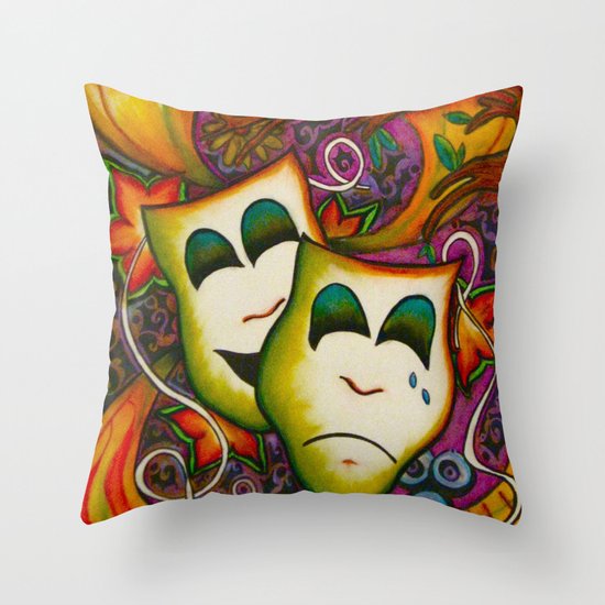 Masks (Theatre) Throw Pillow