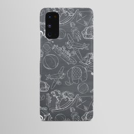 Black Chalkboard With White Children Toys Seamless Pattern Android Case