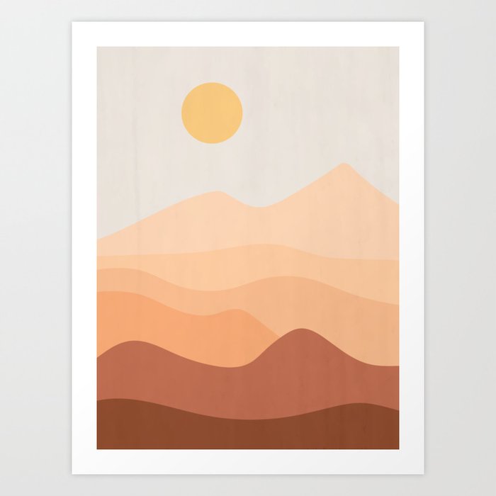 Sun and Mountains Art Print