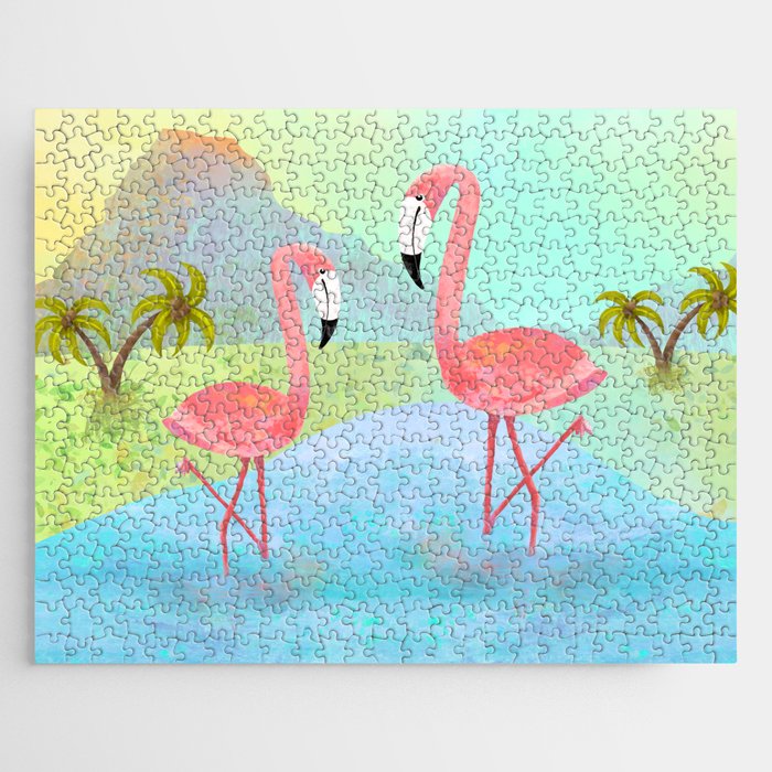 Flamingo Sunset Jigsaw Puzzle