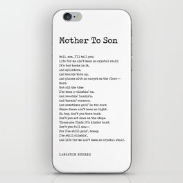 Mother To Son - Langston Hughes Poem - Literature - Typewriter Print iPhone Skin