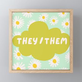 They/Them - pronoun badge Framed Mini Art Print
