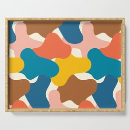RETRO COLORFUL CURVY PATTERN Serving Tray