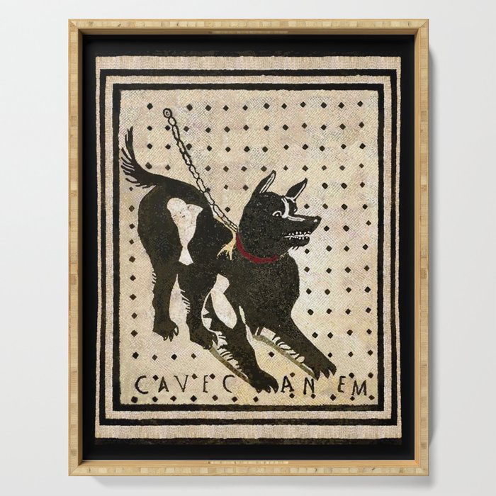 Pompeii Dog mosaic (Beware of Dog) Serving Tray