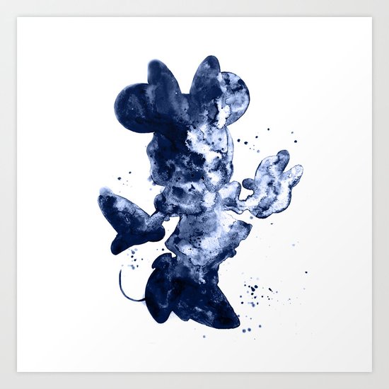 Minnie Mouse dark blue Art Print