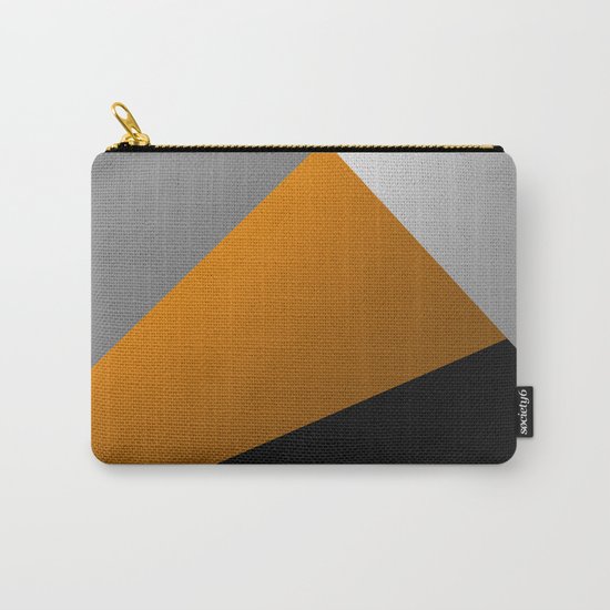 Metallic I - Abstract, geometric, metallic textured gold, silver and black metal effect artwork Carry-All Pouch