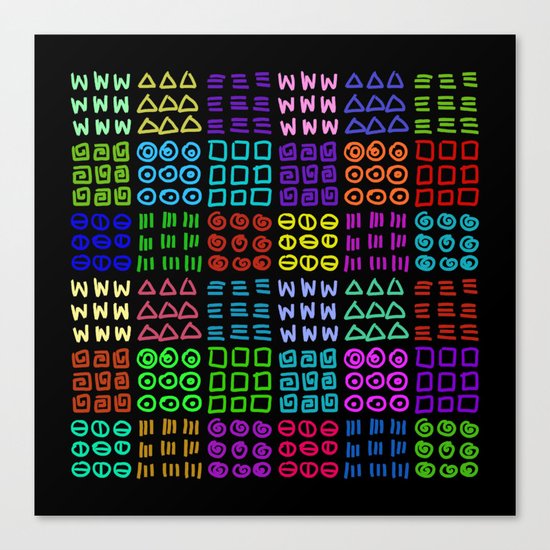 Aztec Wannabe (Black) Canvas Print