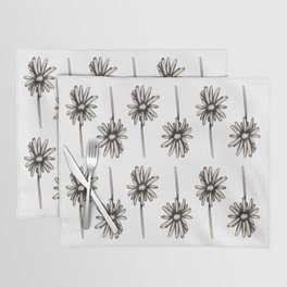 Speckled Daisy Black and White Print Placemat