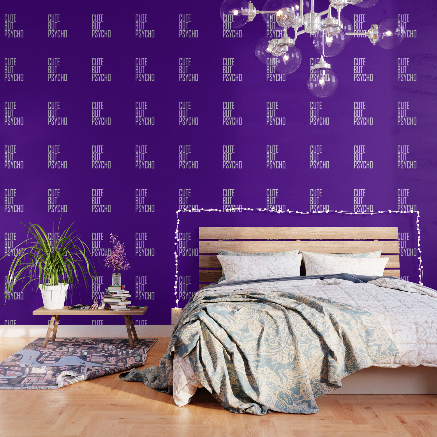 Cute By Psycho Purple And White Wallpaper By