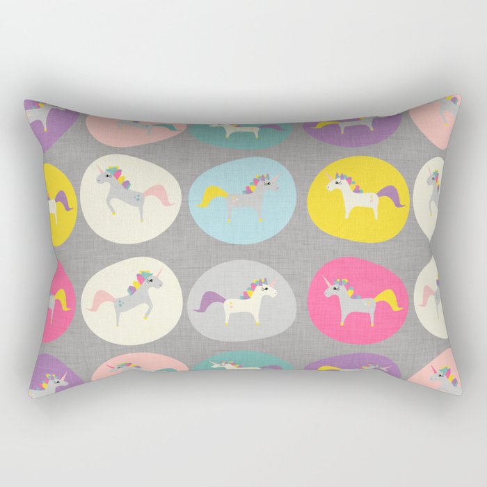 Cute Unicorn Polka Dots Grey Pastel Colors And Linen Texture