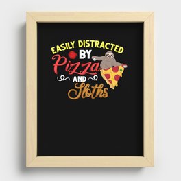 Sloth Eating Pizza Delivery Pizzeria Italian Recessed Framed Print
