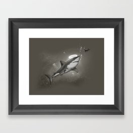 HOLY SHARK! Framed Art Print