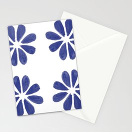 Indigo Flowers Stationery Card