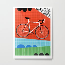 Sporty - bicycle art, schwinn paramount, biking, cycling art print, retro, memphis art print Metal Print