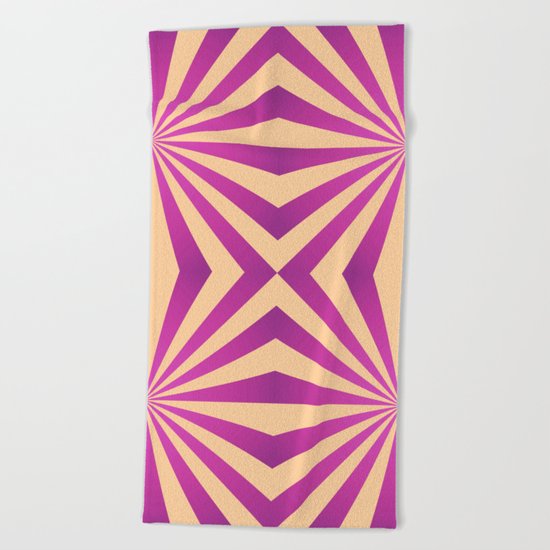 Purple and pale yellow - Geometric game Beach Towel