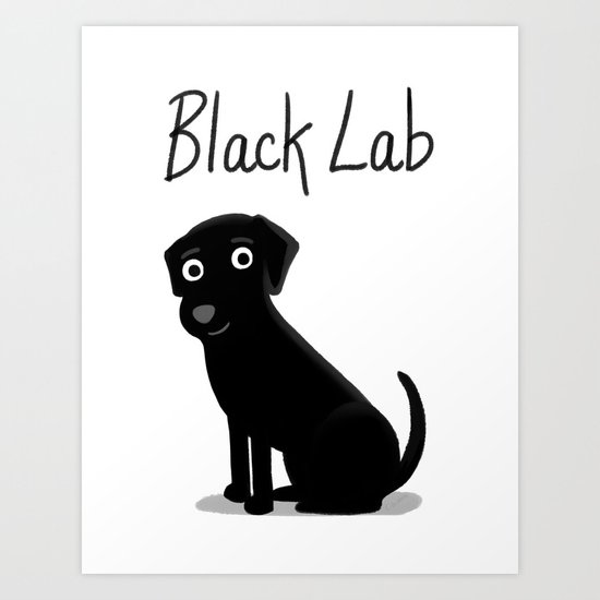 Black Lab - Cute Dog Series Art Print