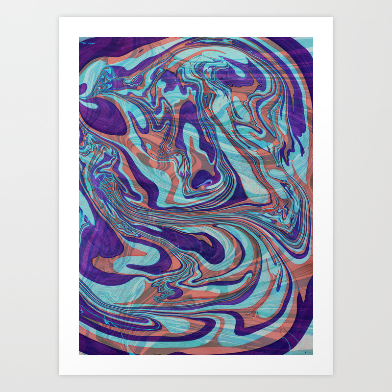 Colorful Abstract Marble Swirls Art Print By Artonwear Society6
