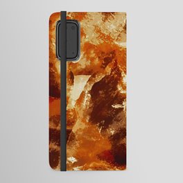 Orange, Gold and Brown Marble Texture Android Wallet Case