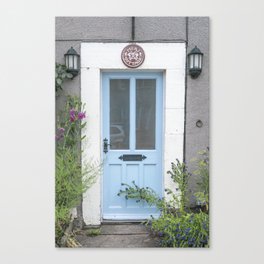 The light blue door Meri Cottage art print - English countryside travel photography Canvas Print